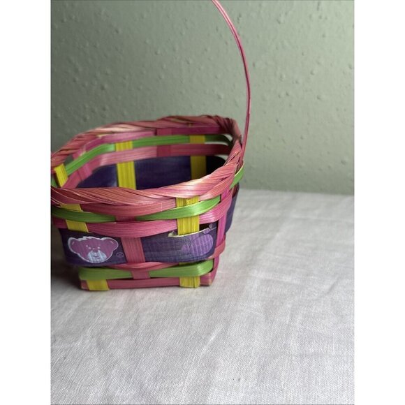 Build A Bear Workshop BABW Wicker Easter Basket Pink Yellow Purple Green - Picture 5 of 11